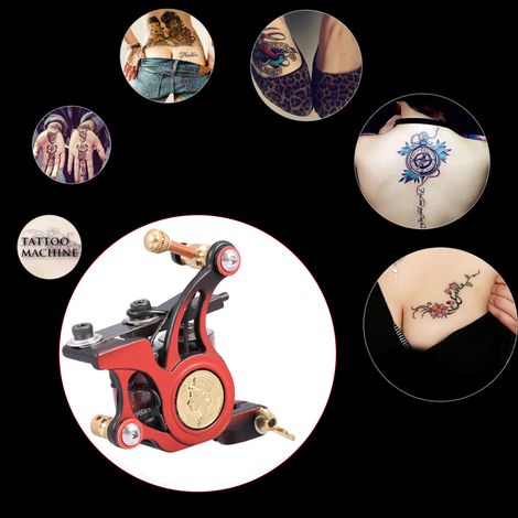 Pistolet à tatouage professionnel 10 bobines, idéal pour portrait, ombrage et tracés de précision (1/5)