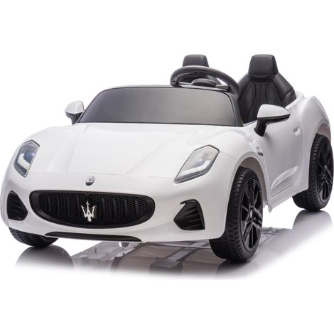 Auto Elettrica Bambini Maserati Folgore 2 Posti 12V Bianco Doppio Motore (1/5)