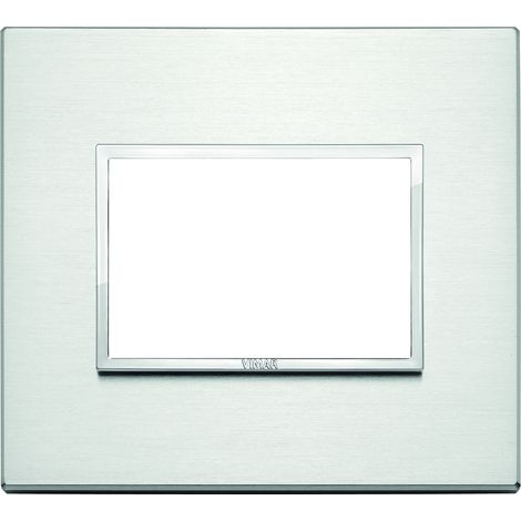 Placca 3M alluminio brillante Vimar Eikon Evo 21653.01