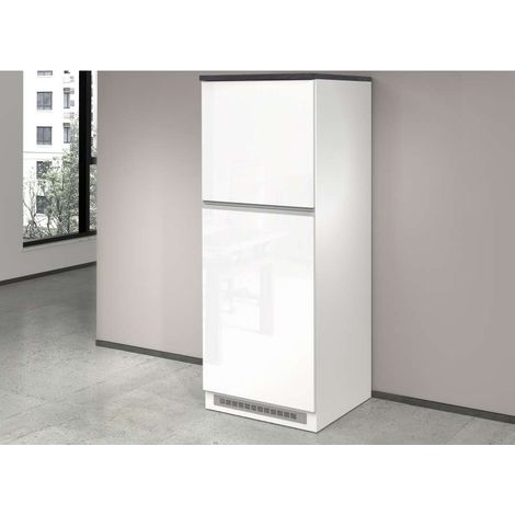 Mobile Porta frigo con 2 ripiani 60X60X164,5cm - NAUTILUS - Colore: bianco laccato lucido/report (1/5)