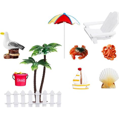 Decorazioni per torte in plastica a tema spiaggia hawaiana,