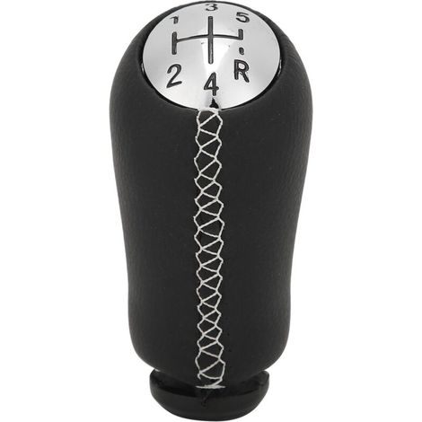 Pommeau de levier de vitesse de voiture 5 vitesses de changement de vitesse de niveau de tête argent noir de remplacement pour Kangoo 2009 (1/5)