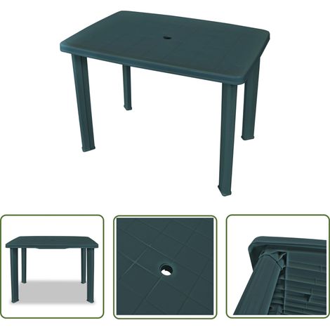 The Living Store Table de jardin Vert 101 x 68 x 72 cm Plastique - Table De Jardin - Table Extérieure - Mobilier De Jardin - Table Verte - Table En Plastique (1/5)