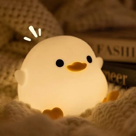 Luce notturna - Bambino - Regalo - Luce soffusa - Ricaricabile tramite USB - Timer - Bianco caldo - Animali - Camera da letto - Lampada pulcino - Lampada anatra - Luminosità regolabile