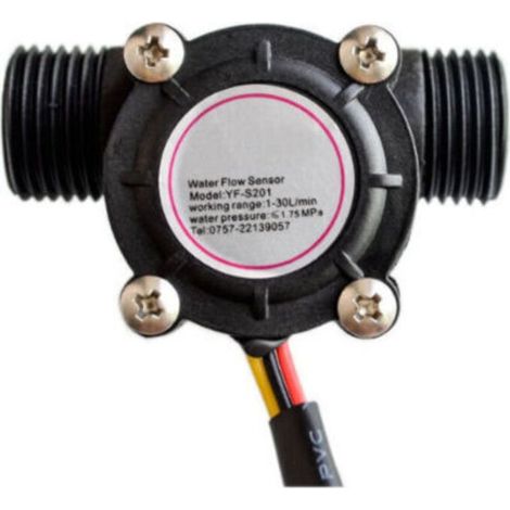 YF-S201 1-30L / Min Compteur de débit/capteur de débit d'eau Contrôle du débit d'eau Commutateur de débit d'eau Compteur de débitmètre Compteur de débitmètre(G1/2) (1/5)