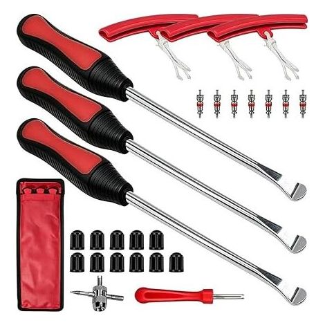Motorcycle Tire Changer, Scooter Tire Changer, Tire Mounting Tool, for Motorcycles, Bicycles and Scooters - Tire Mounting Tool with Tire Lever - Red (1/5)