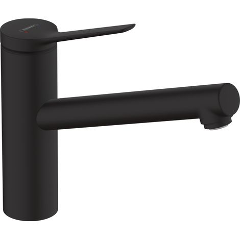 Hansgrohe – Mitigeur de cuisine noir mat 150° orientable – Cartouche céramique – Débit 11,6 l/min – Compatible chauffe-eau instantané – 74802670