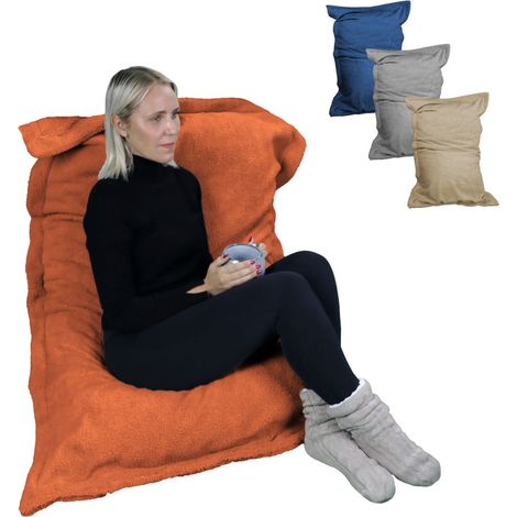 Pouf, fauteuil d'intérieur déhoussable - 90 x 140 cm - Sherpa - Terracotta - Vivezen (1/5)
