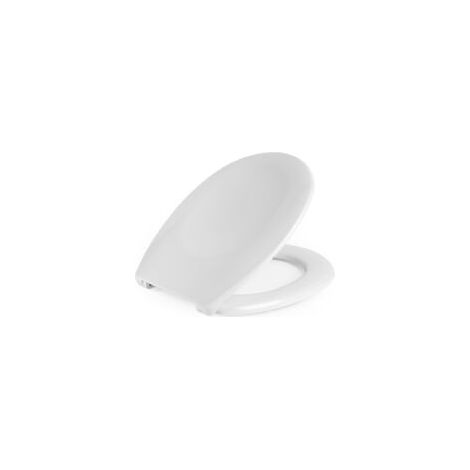 Abattant WC Universel Forme U avec Frein de Chute, Lunette de Toilette Blanche Universelle, Facile à Nettoyer, Peut Supporter 150 Kg, Blance, 44 34 CM, (1/5)