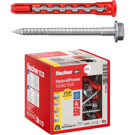 CAJA TACO C/HX HYBRIDPOWER 10-90FUS(10u) FISCHER VALIDO PARA MACIZO Y HUECO
