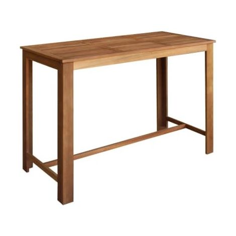 Table de bar carrée bois d'acacia massif finition à l'huile Skan 150 (1/3)