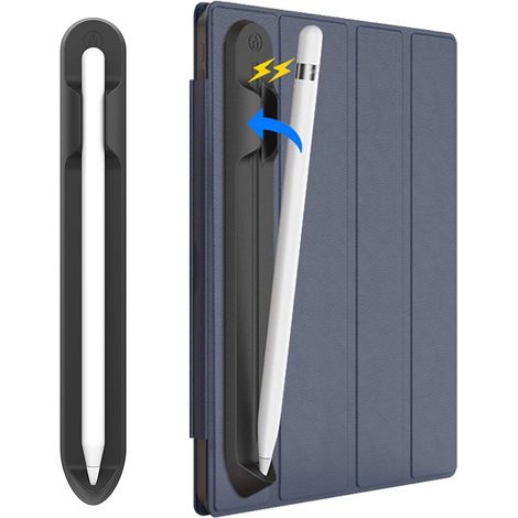 1 Étui stylet silicone, fixation magnétique, adhésif réutilisable, compatible iPad Pro Air 9.7 10.5 12.9 pouces (1/5)