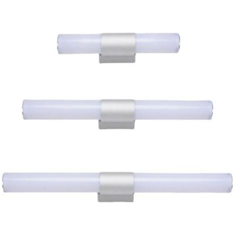 BRICOOMARKET Applique Miroir Salle de Bain, Plafonnier Salle de Bain, Luminaire pour Maquillage Chrome, avec Prise et Interrupteur,25cm Lumière Blanche Chaude (1/3)