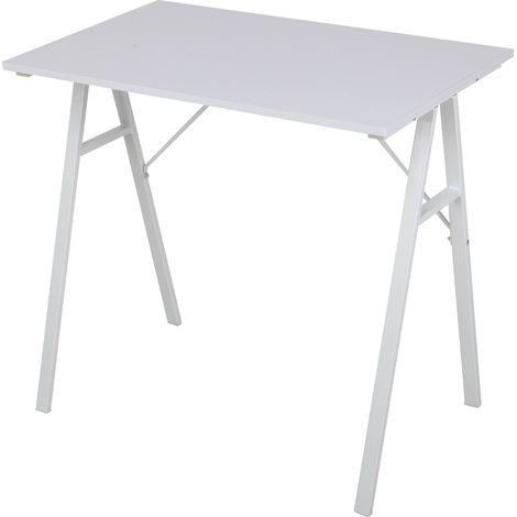 Rebecca Mobili Büro PC Tisch aus Holz Weißer Stahl Moderner Stil Gaming Schreibtisch