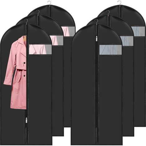 Housses de vêtements 60x140cm, lot de 6, imperméables et anti-poussière, avec fermeture éclair, housses de vêtements suspendues pour la maison.
