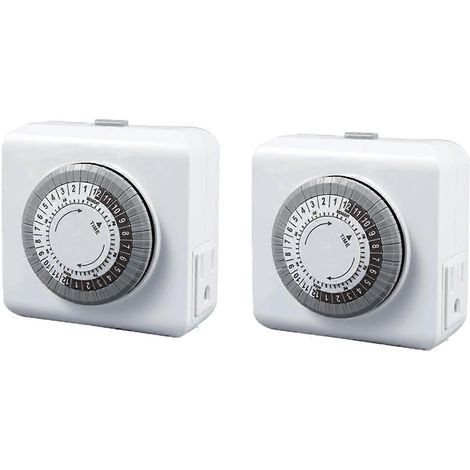 Minuterie mécanique à brancher, cycle de 24 heures, pour prises électriques d'intérieur, double 3 prises, 125 V (1/5)