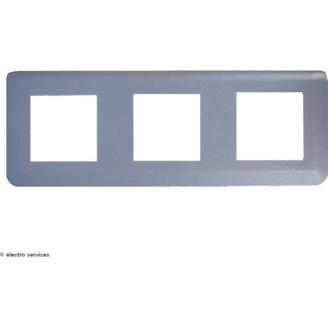 Plaque de finition 3 x 2 modules - Horizontal - Mosaic - 079306L - Legrand - Aluminium