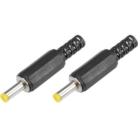 DC Male Connector 0.5cm x 0.3cm Power Cable Black 2pcs (1/5)