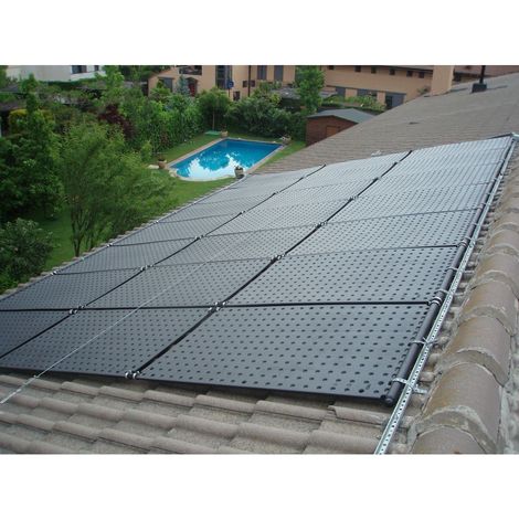 Le Sanitaire – Set complet d'absorbeurs solaires pour piscines jusqu'à 12 m² – Installation facile sur toits plats ou surfaces de gazon – Économie d'énergie
