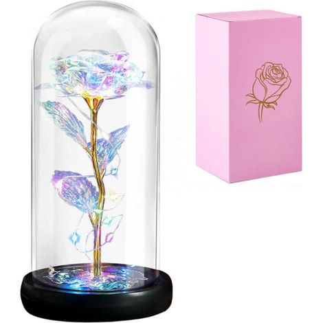 Rose éternelle LED en pot, inspirée de La Belle et la Bête - Cadeau idéal pour la Saint-Valentin ou un anniversaire (1/5)