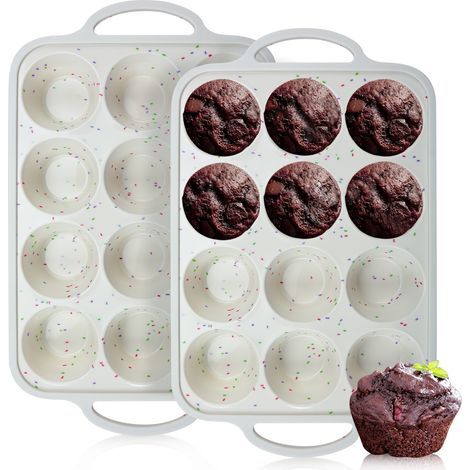Silikon-Kuchenformen, 2er-Set, lebensmittelecht, weiß – (1/5)