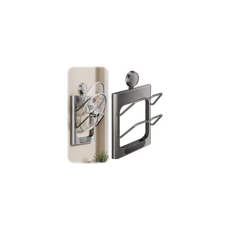 Organiseur de couvercle de pot à ventouse, support mural pratique pour couvercle de casserole à l'intérieur, avec plat à eau, sans perçage, pour le rangement de cuisine (gris) (1/5)