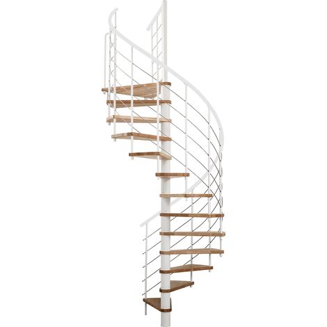Minka Spindeltreppe Venezia Smart 38 - 305,5cm Geschosshöhe Buche Weiß 100cm Durchmesser