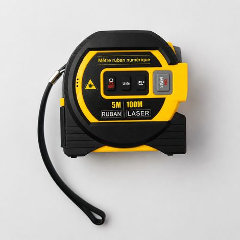 Télémètre laser 3 en 1 100 m jaune avec fonction vocale en ABS 100 jaune 13 × 13 × 6 cm 330 g – Livraison gratuite