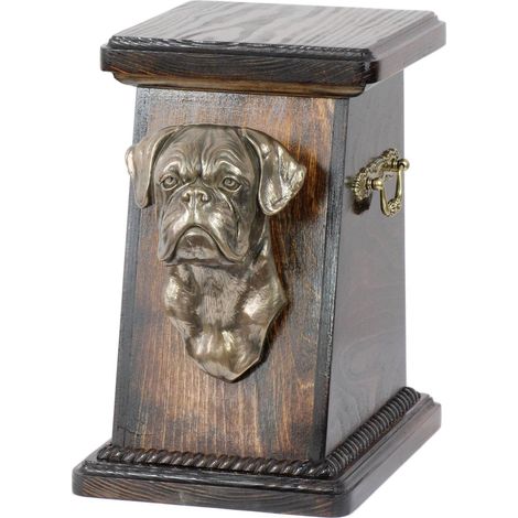 Boxer, Boxer I - un'urna per le ceneri del cane, un'elegante urna con statuetta, un'urna commemorativa con busto di cane di Art-Dog (1/5)
