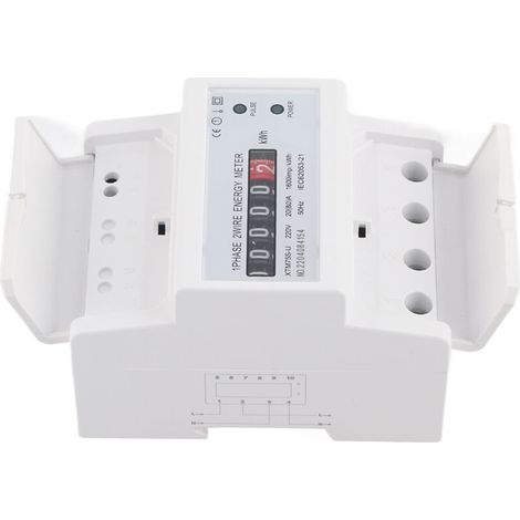220V digitaler Stromzähler, 1-phasig, 2-adrig, 4P, DIN-Schiene, elektronischer kWh-Zähler (20(80)A)