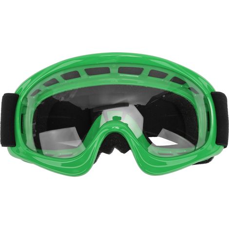 Lunettes de motocross enfants résistantes aux impacts avec protection UV pour VTT, ski et course tout-terrain, couleur verte. (1/5)