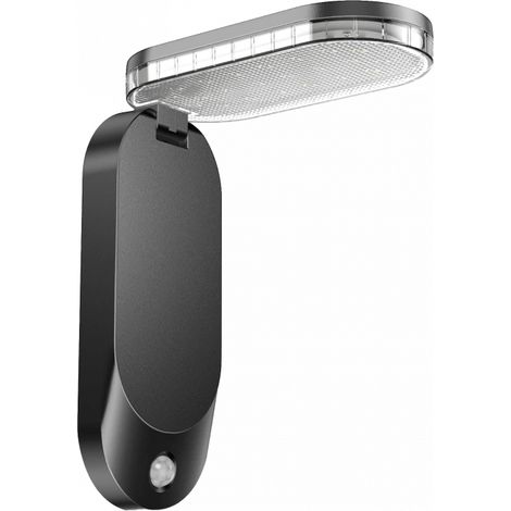 Luminaria solar de fachada LED negra con sensor de movimiento SOE-7 EC20740 (1/5)