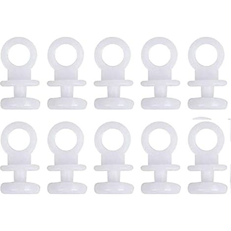 100 crochets pour tringles à rideaux, 9 mm de large, 9 mm de diamètre, blancs (1/4)