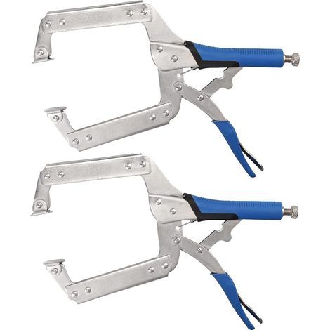 Pince C Clamp 2pcs Pince-Étau Robuste 14" Pince en C en Acier avec Vis Réglable Poignée en Caoutchouc et Levier à Dégagement Rapide Outil de Serrage Antirouille pour Menuiserie
