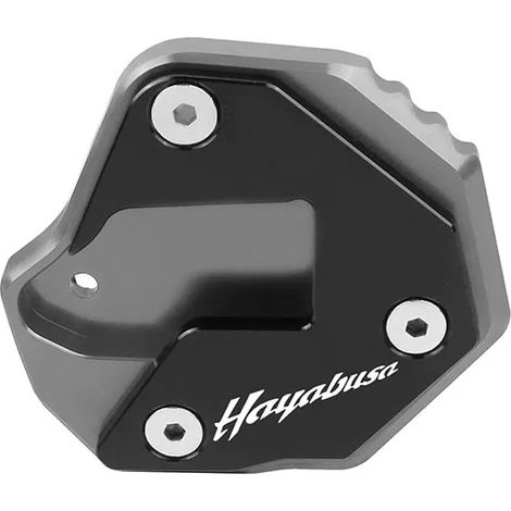 Béquille latérale en titane avec logo (compatible SUZUKI HAYABUSA GSX1300R GSX-R 1300 2007-2021) - Plaque de support et extension de béquille latérale usinée CNC maxpower (1/4)