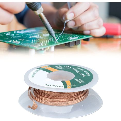 Mèche à dessouder sans résidus et sans nettoyage, 1,5 m Mèche à dessouder en corde résistante, 3,0 mm. (1/5)