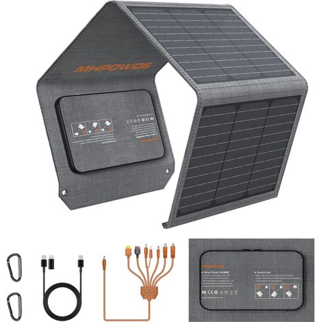Panneau solaire portable 40 W, chargeur solaire pliable ETFE 19 V pour centrale électrique, sortie QC3.0 USB-A et type-c pour téléphones (1/5)