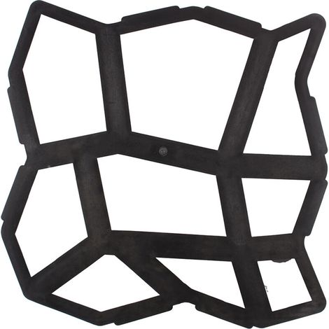 Pochoir pour Allées et Jardins - Moule Pavé Béton 43x43cm - Plastique PP Reutilisable - Black - Kit DIY Terrasse/Patio (1/4)