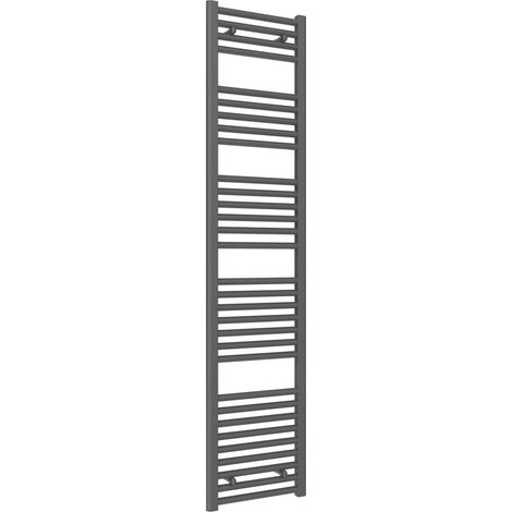 Reina Diva Flat Heated Towel Rail 1800mm H x 400mm W Anthracite (1/3)