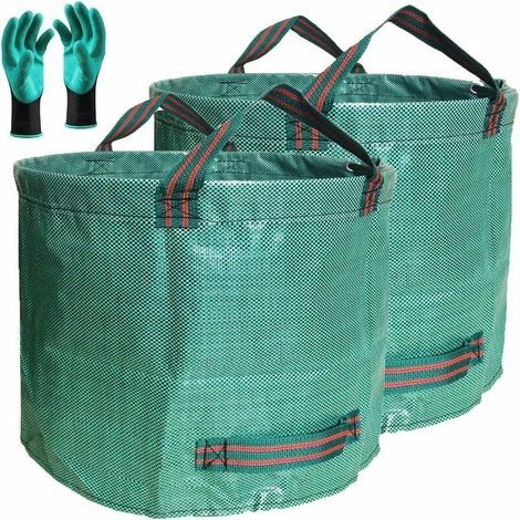 Royaluxe - 67 x 84cm 2-Pack 80 Gallon Yard Lawn & Garden Bags with Gardening Gloves, Camping Waste Bags, Leaf Bag, Compost Bag, Grass Clippings Bag, Weed Bag (1/5)