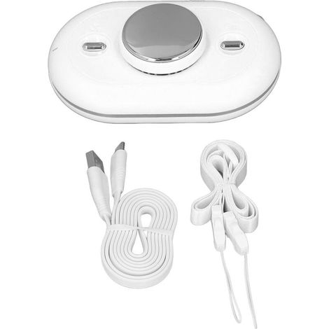 Ventilateur de cou portable USB, mini ventilateur de bureau avec support ajustable pour intérieur et extérieur, couleur blanche. (1/5)