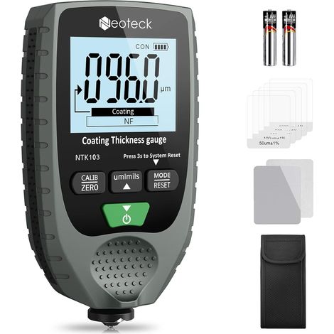 Jauge Épaisseur Peinture Voiture Numérique 0-1500μm – Testeur Revêtement Carrosserie FE/NFE, Paint Thickness Gauge LCD Rétroéclairé, Mesure Peinture Automobile pour Inspection Voiture Occasion (1/5)