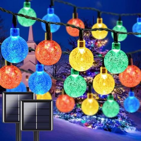 7M 100 LED Guirlande Lumières de Globe Solaire,Tanche Lumières de Chaîne de Globe Solaire Extérieur