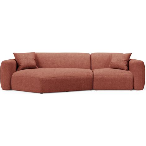 Canapé d'angle gauche modulable 3 places tissu structurel corail (1/4)
