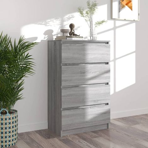 Sideboard Kommode für Wohnzimmer Küche Grau Sonoma 60x35x98,5 cm Holzwerkstoff DE53304 (1/5)