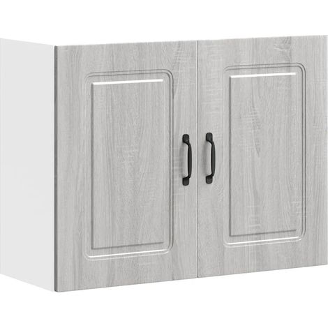Armario de pared de cocina Kalmar 80 x 31 x 60 cm gran capacidad de almacenamiento estilo contemporáneo madera de ingeniería gris 020049998 (1/5)