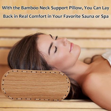 Oreiller appui-tête de sauna en bambou, appui-tête de soutien cervical en bois, accessoires de sauna, appui-tête pour la relaxation à domicile, salle de sport, saunas, spas, bains de vapeur (1/4)