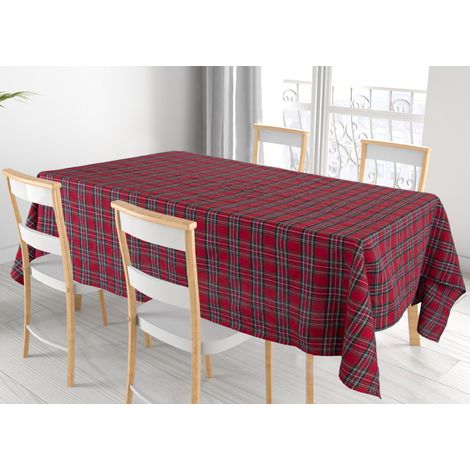 Tovaglia Cucina Soggiorno Misto Cotone Fantasia Tinto In Filo Tartan Con Lurex, misura140x180cmcoloreTartan (1/5)