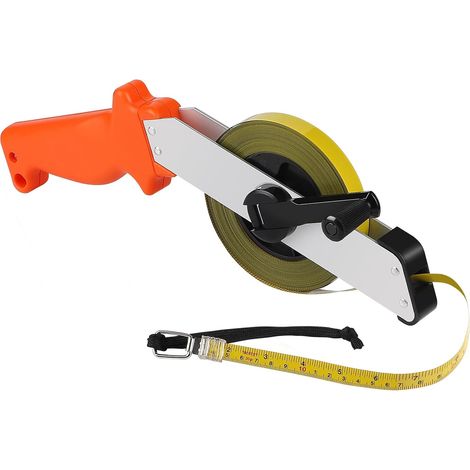 30-m-Stahlmaßband, Millimeter-Vermessungsmaßband, hochpräzises Maßband mit Griff für Haus, Garten, Baustelle, Flächenmessung (1/5)