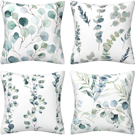 Lot de 4 housses de coussin, 50 x 50 cm, douces, décoratives, modernes, douillettes, art abstrait, pour canapé, salon, lit (1/5)